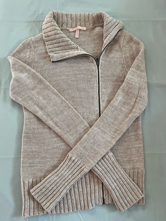 Victoria's Secret Sweaters - Victoria's Secret Y2K Zip Knit‎ Sweater ecru | Size S